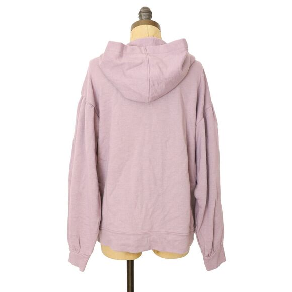 MADEWELL Balloon Sleeve Hoodie Sweatshirt M Pleat-Sleeve Lavender Purple EUC B63 - Picture 4 of 6
